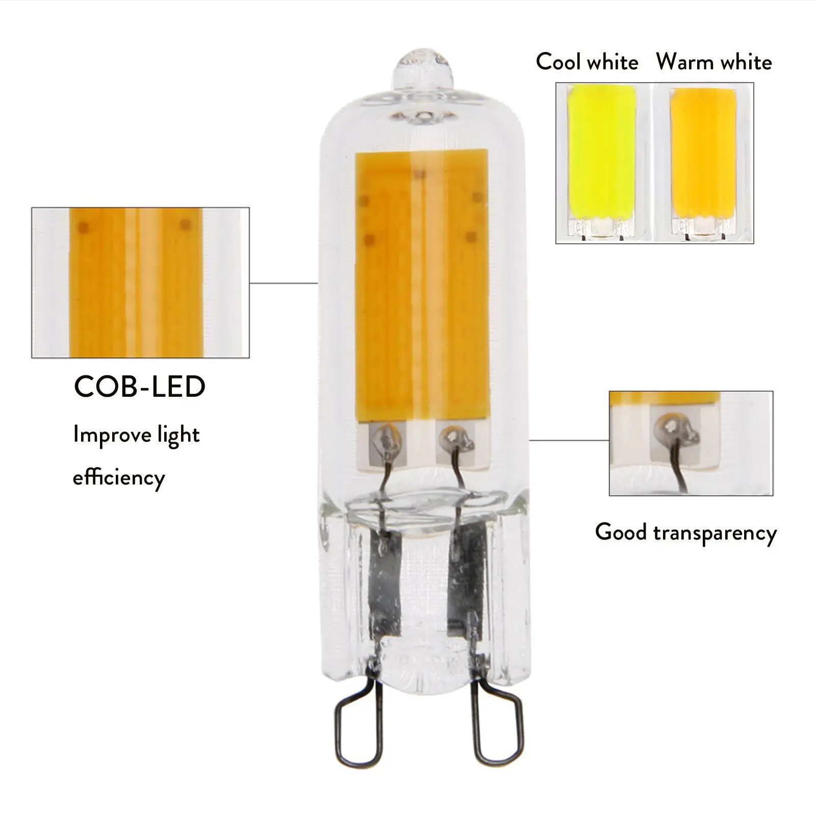 Ampoules LED à intensité variable pour la maison, lampes à économie d'énergie, COB, 3000k-6500k, AC 110V, 220V, éclairage, budgétaire de couverture de nuit, 10 pièces, 3W, 5W, 7W