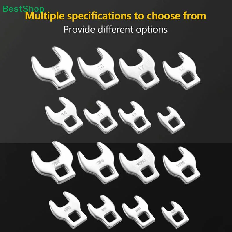 8Pcs Heavy Duty Chrome Vanadium Crowfoot Wrench Set Inch Metric Multitool For Auto Repair Garage Mechanic Work