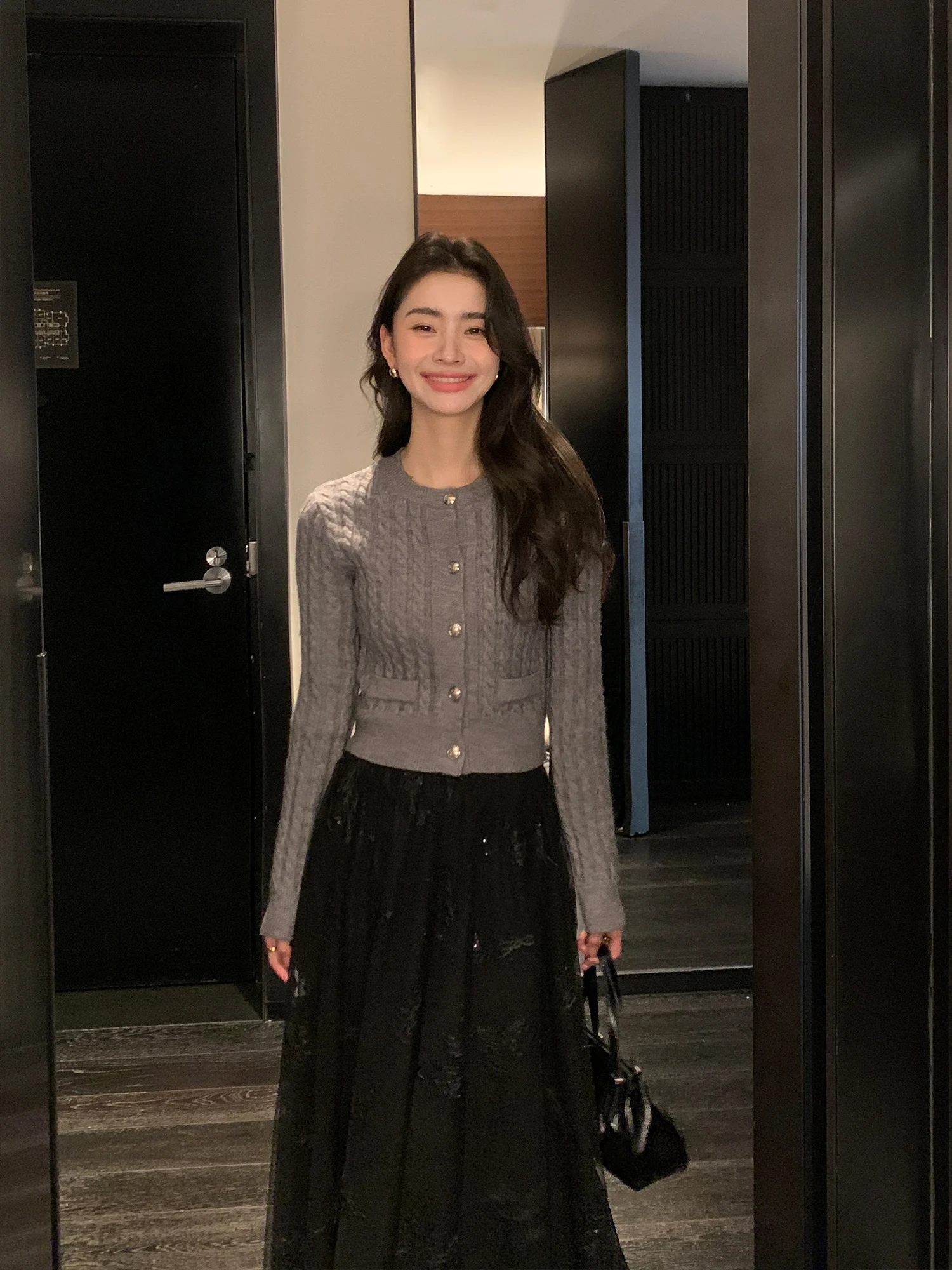 

Женский вязаный кардиган Maven Lin с длинным рукавом, повседневный, приталенный, базовый топ для осени и зимы