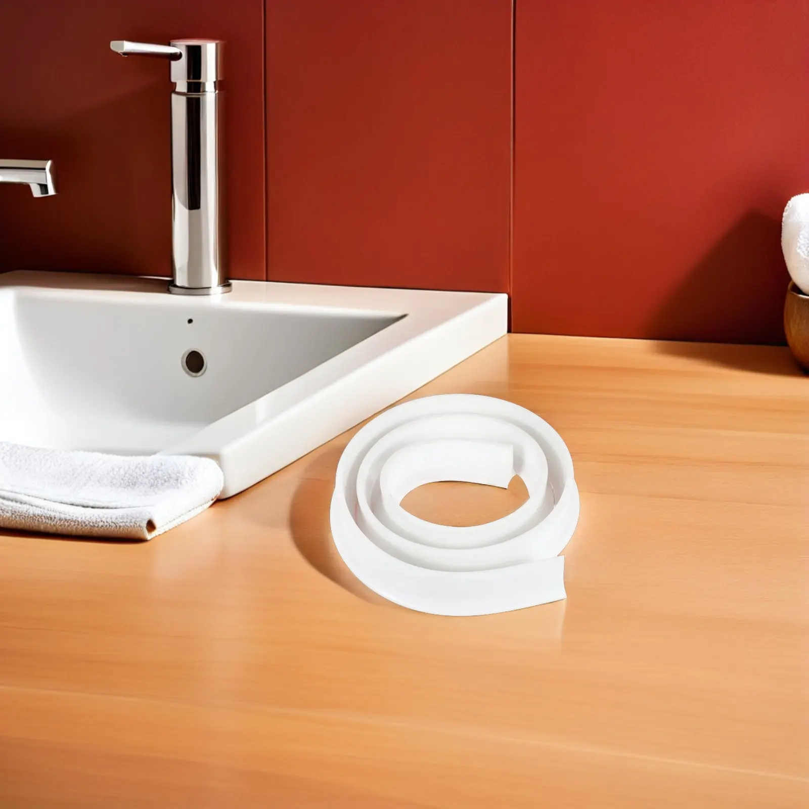 

Shower Water Dam Silicone Rubber Flexible Waterproof Strip for Kitchen Countertop Sink Bathroom Splash Guard Retaining Barrier