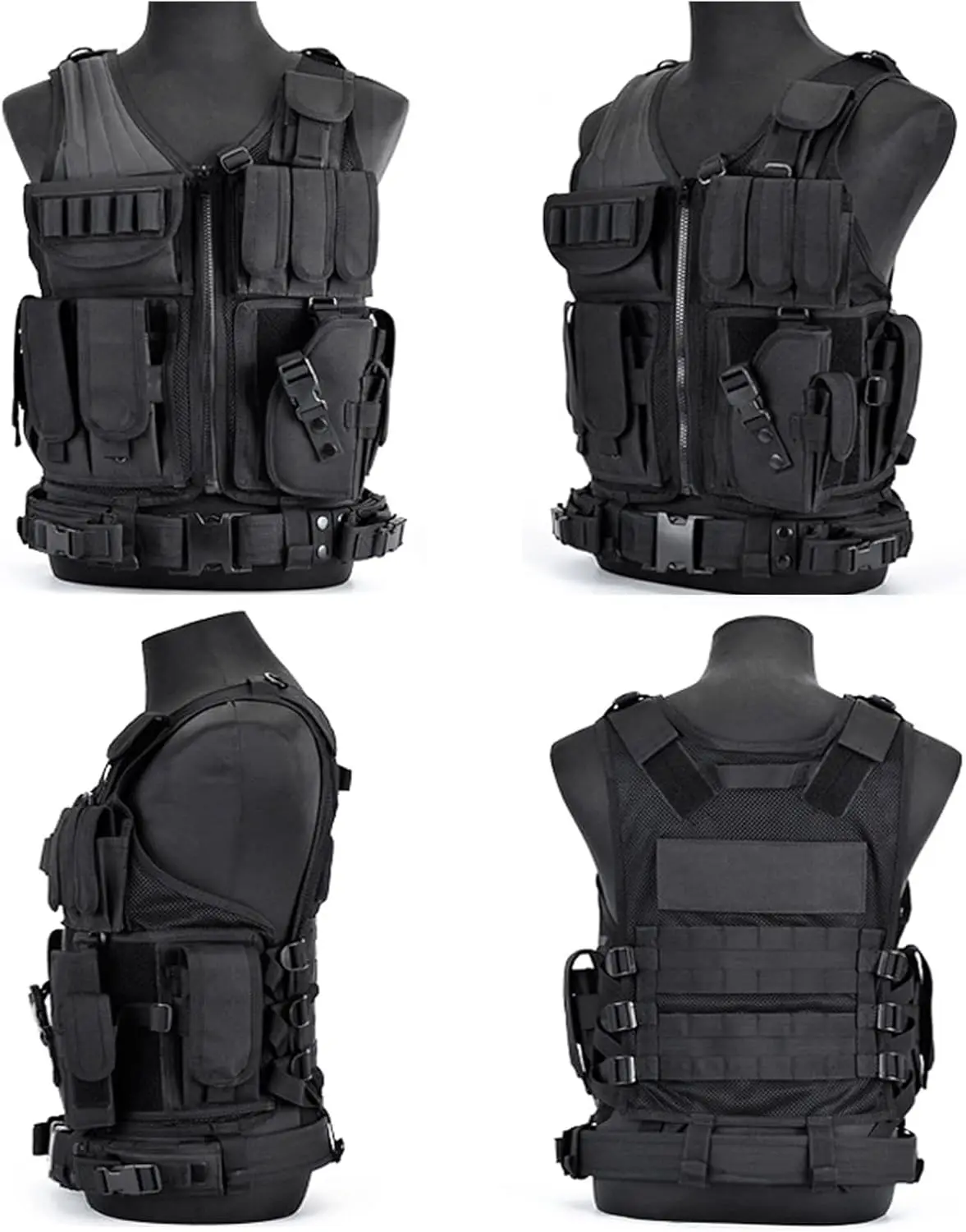 طقم سترة تكتيكية مع قبعة بيسبول قفازات نصف اصبع بالاكلافا سترة قتالية عسكرية قابلة للتعديل للصيد CS Airsoft