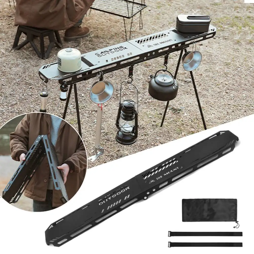 

Складная верхняя пластина для штатива для кемпинга, портативная настольная доска для хранения, высокопрочная изгиба с подвесным отверстием для барбекю, пикника, пешего туризма