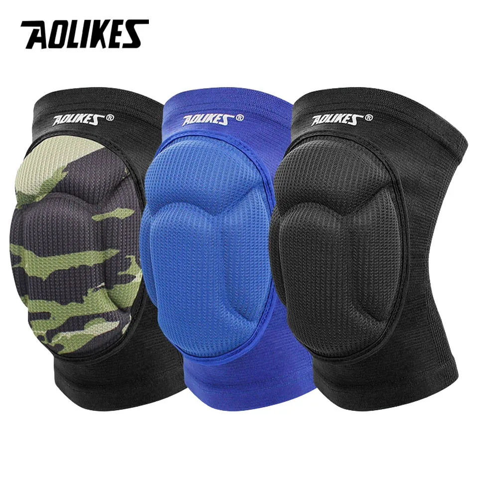 AOLIKES Volleyball Knee Pads Thick Sponge Protective Anti-Collision Knee Pads Protector Non-Slip Wrestling Dance Knee Pads