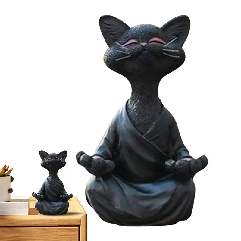 Yoga Pose Cat Figurine Yoga Cat Statues For Home Decor Accents Yoga Pose Figurine Whimsical Cat Buddha Figurine Meditation Yoga