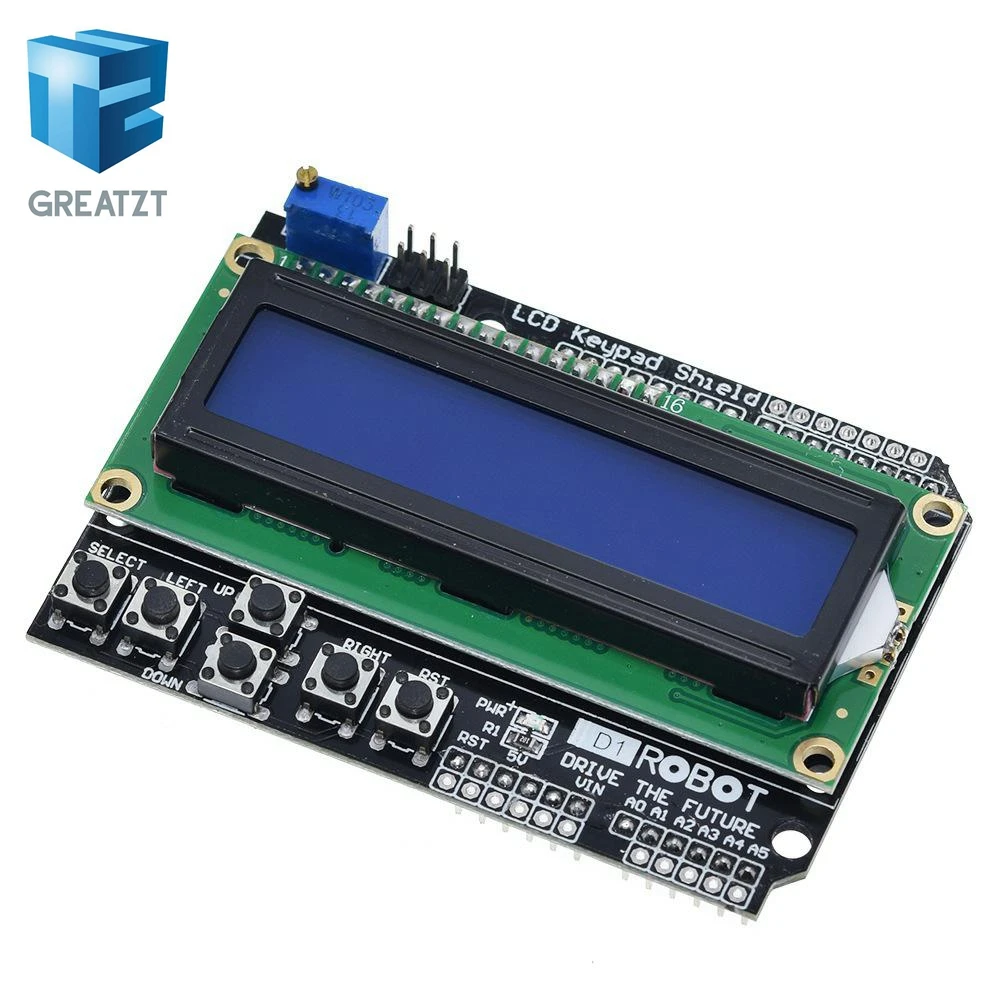 Greatzt-LCD画面付きキーボードキー,1602モジュール,arduino atmega328 atmega2560用,1個