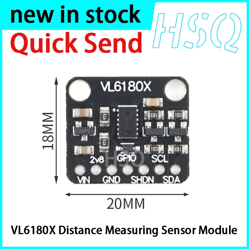 2PCS New VL6180X Laser Ranging Sensor Module TOF Time-of-flight Proximity Sensor with High Precision
