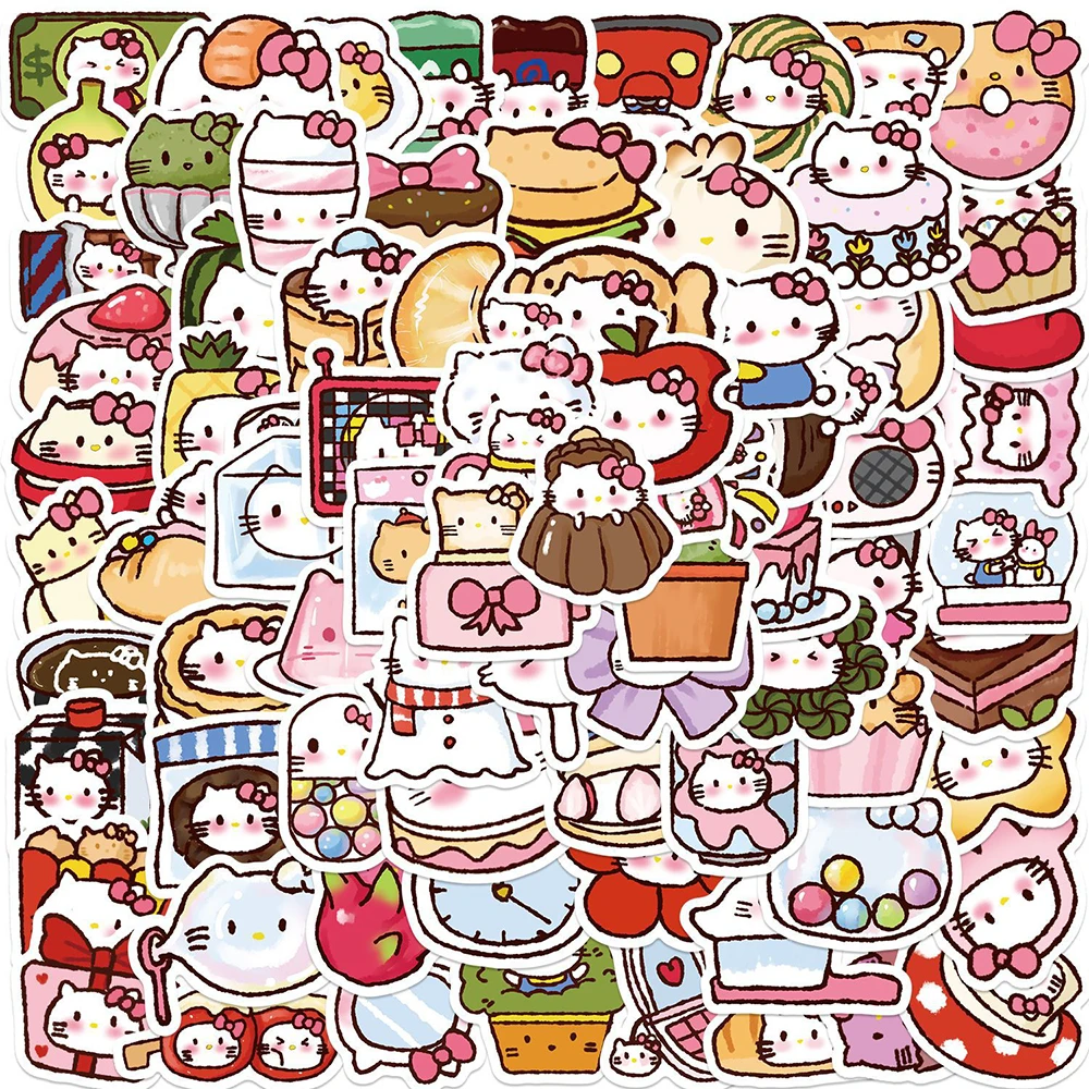 10/30/50/90pcs Cute Anime Hello Kitty Stickers Kids Toy DIY Diary Suitcase Scrapbook Phone Laptop Bike Kawaii Cat Sticker Decals