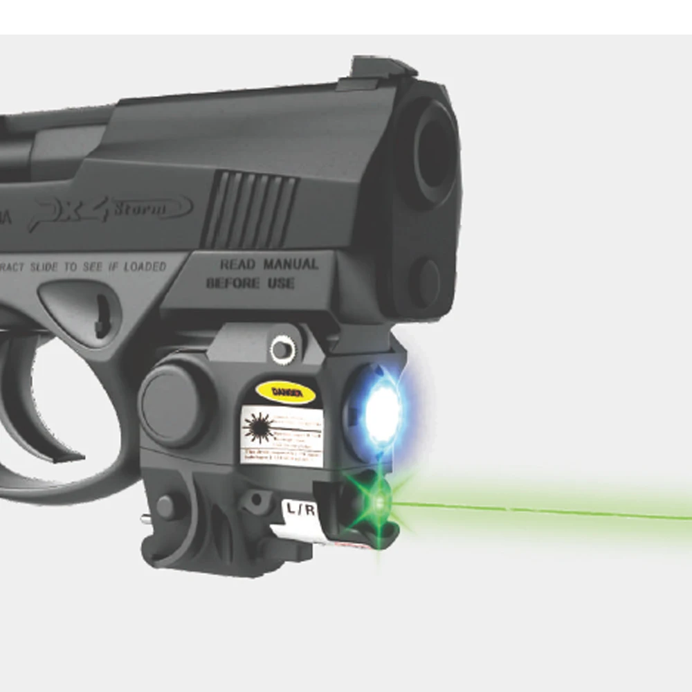 

Tactical Green Red Laser Sight Combo Light, Scout Compact Pistol Flashlight for Glock 17 19 Taurus G2C Beretta PX4 Mini Lanterna