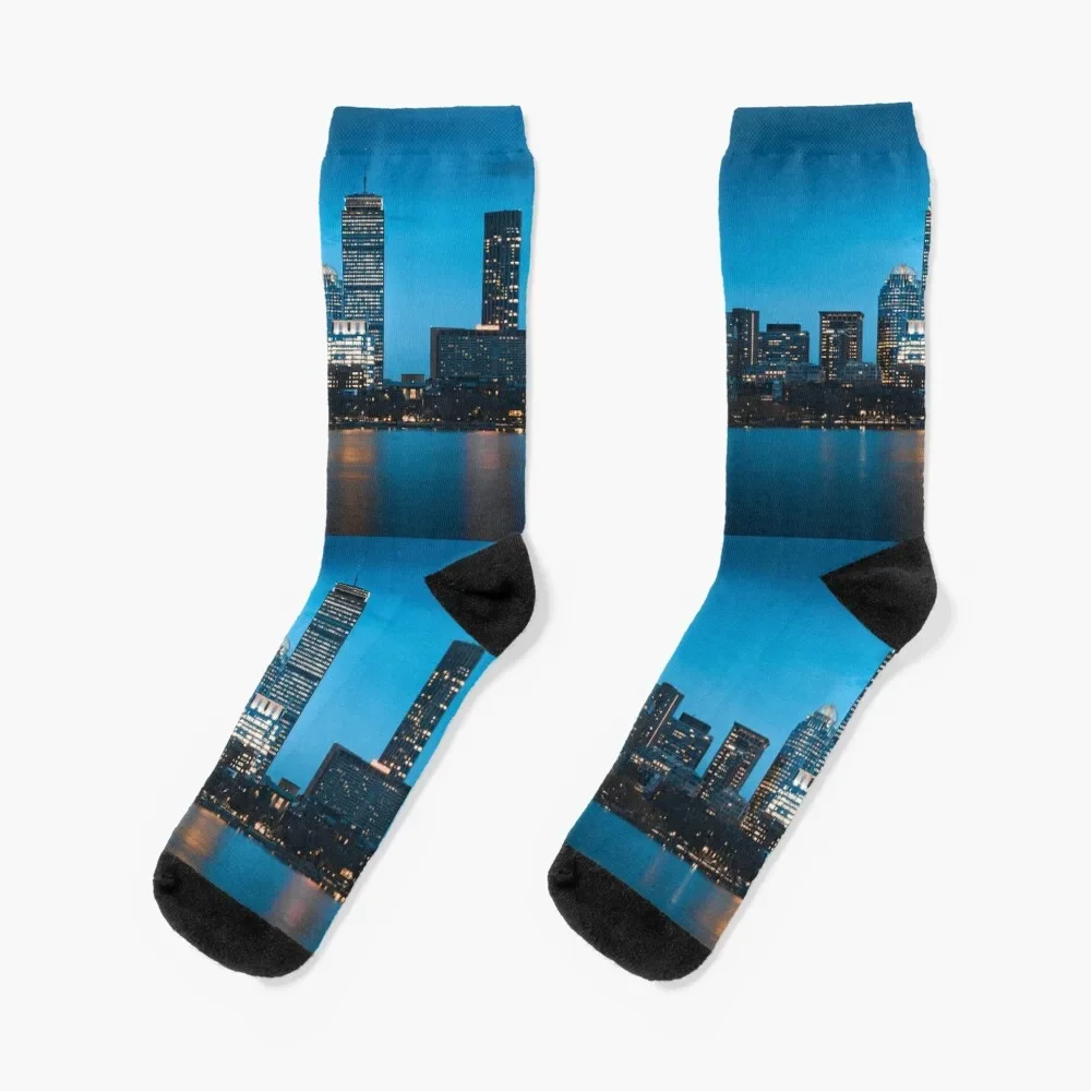 

Boston, Massachusetts City Skyline Socks golf valentine gift ideas Sports essential Men's Socks Women's