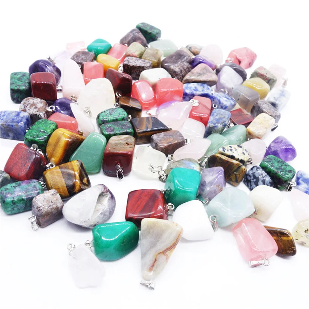 30Pcs Natural Stone Pendants Simple Unique Design DIY Necklace Bracelet Accessories Crystal Agate Pendants for Jewelry Making