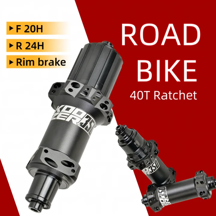 

Koozer 350 Road Bike Rim Brakes Hub 40t Ratchet 5x100 5x130 V Brake XDR HGR MSR Rear 24-Hole Front 20-Hole Cube