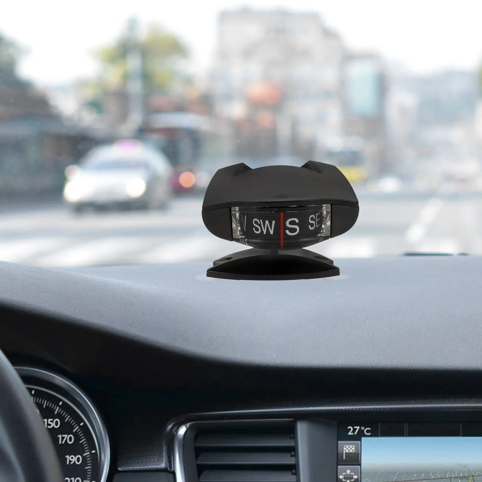 Car Dashboard Compass with Inclinometer Compact Auto Navigation Tool Accurate Direction Finder for Vehicle Motorcycle Marine