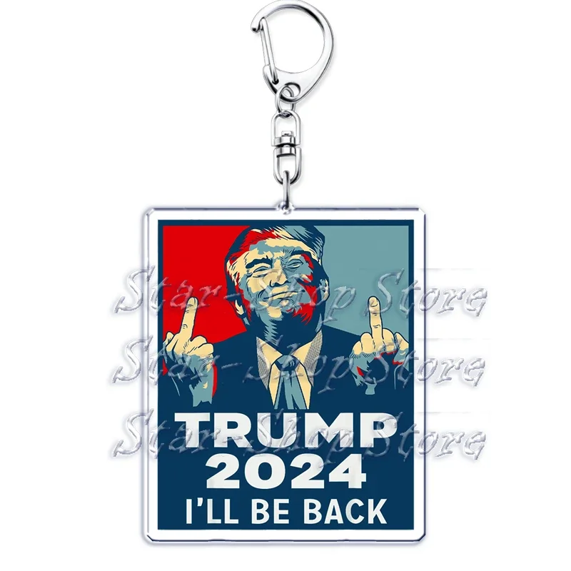 Donald Trump President Keychain for Women Accessories USA Make America Again Republican Keying Jewelry Fans Friends Gifts