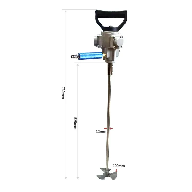 Pneumatic 5 Gallons Paint Mixer 20L Dye Glue Liquid Mixing Machine Portable Stainless Steel Air Agitator Stirrer NT-817