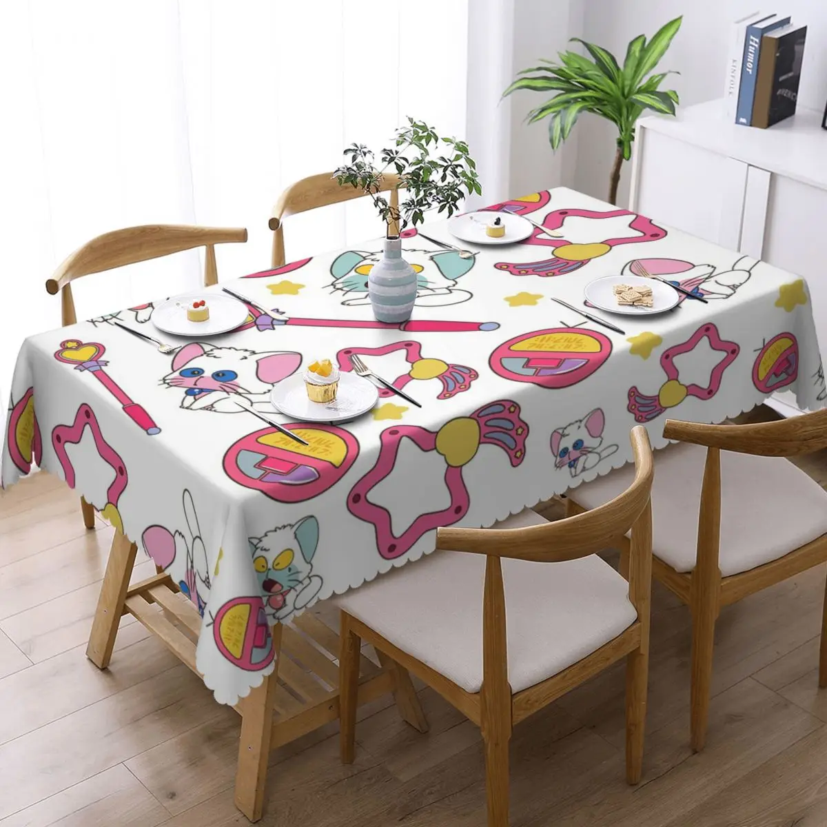 Creamy Mami Design Custom Rectangular Tablecloth Oilproof Table Cover for Dining Events Table Cloth
