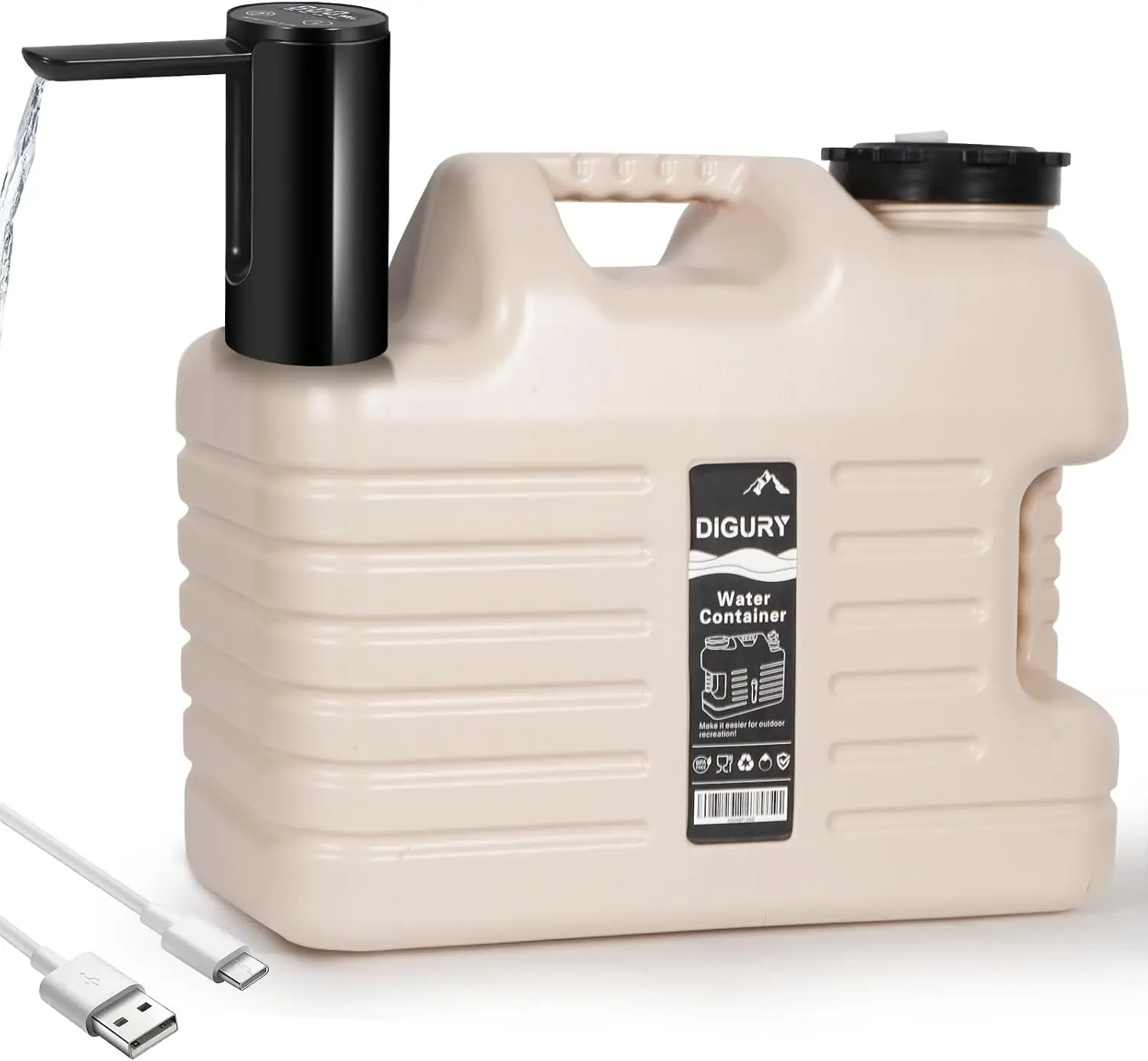 

Электрический диспенсер для воды на 5 галлонов с перезаряжаемым насосом, кемпинговая емкость без бисфенола-А, герметичный, для кемпинга