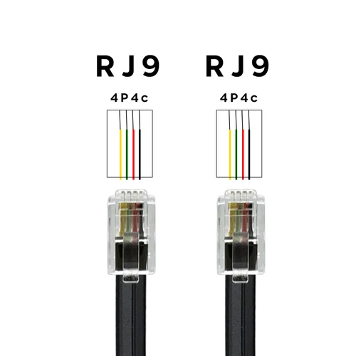 Imagen 2 del producto COMNEN RJ9 -RJ9 Cable Teléfono Macho a Macho 4P4C Cable de Datos Modular Auricular Cable de Datos de Extensión de Voz