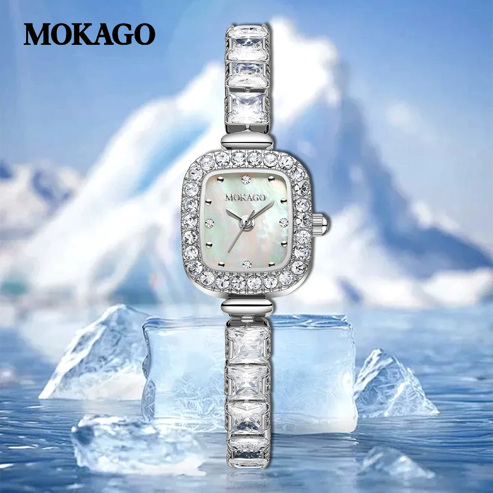2025 Hot Brand Copper Bracelet Zircon Watch Women Luxury Gift Quartz Wristwatch Female Fashion Square Quartz Diamonds Watches