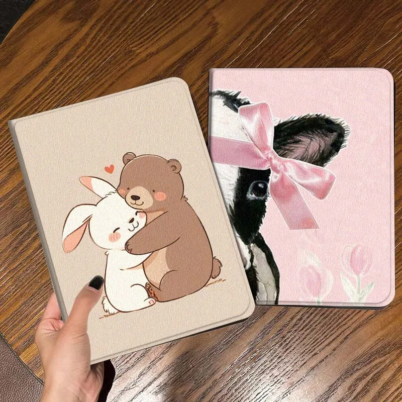 

Cartoon Bear Rabbit Hug Tablet Case For Apple iPad Air Pro mini 1 2 3 4 5 6 7 8 9 11 M2 M3 M5 M4 5th 6th 7th 10th 11th Gift
