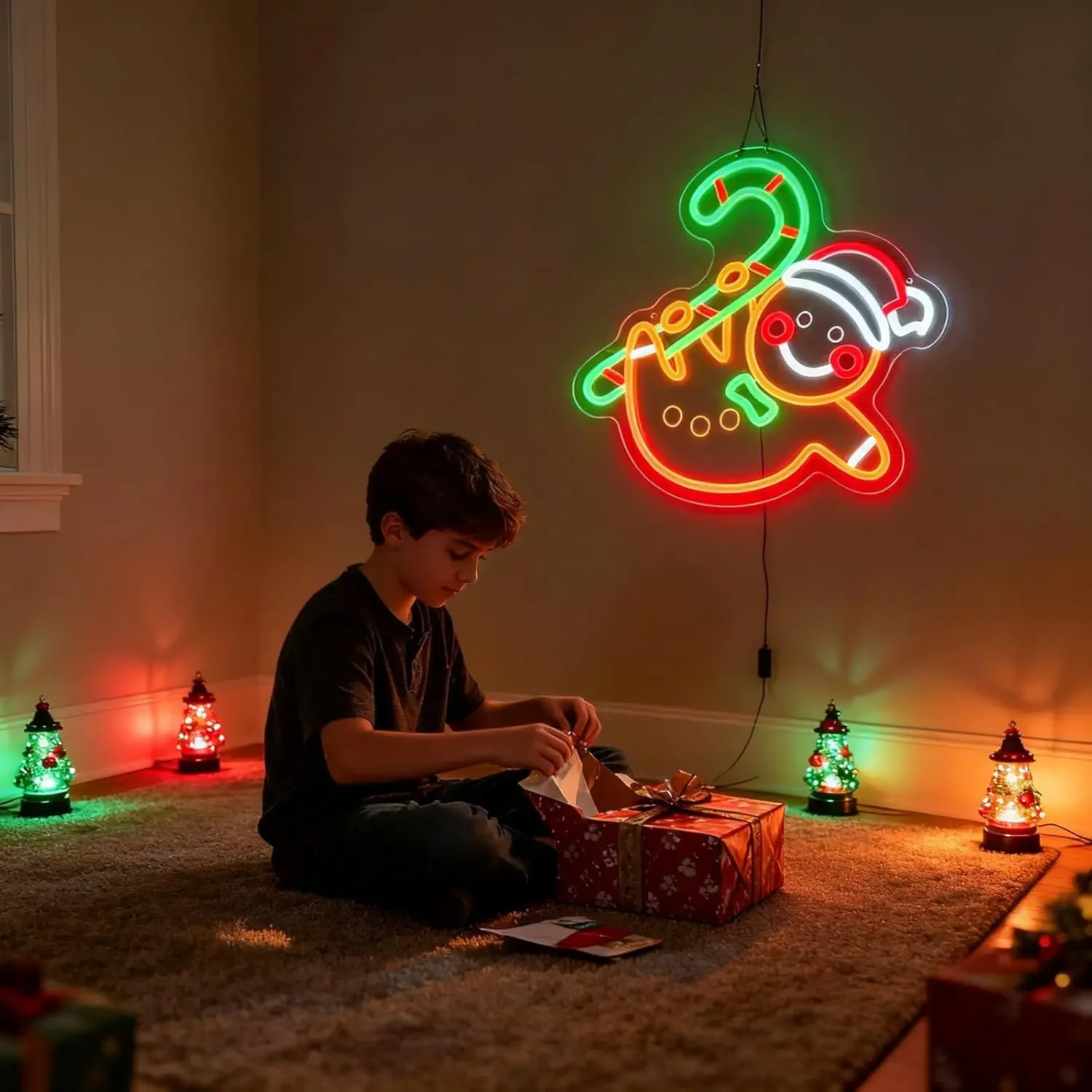    Neonowy znak LED w kształcie laski cukrowej, zasilany przez USB, z możliwością ściemniania, do sypialni, salonu, klubu, baru, jaskini mężczyzny, na imprezy, prezenty, dekoracja ścienna