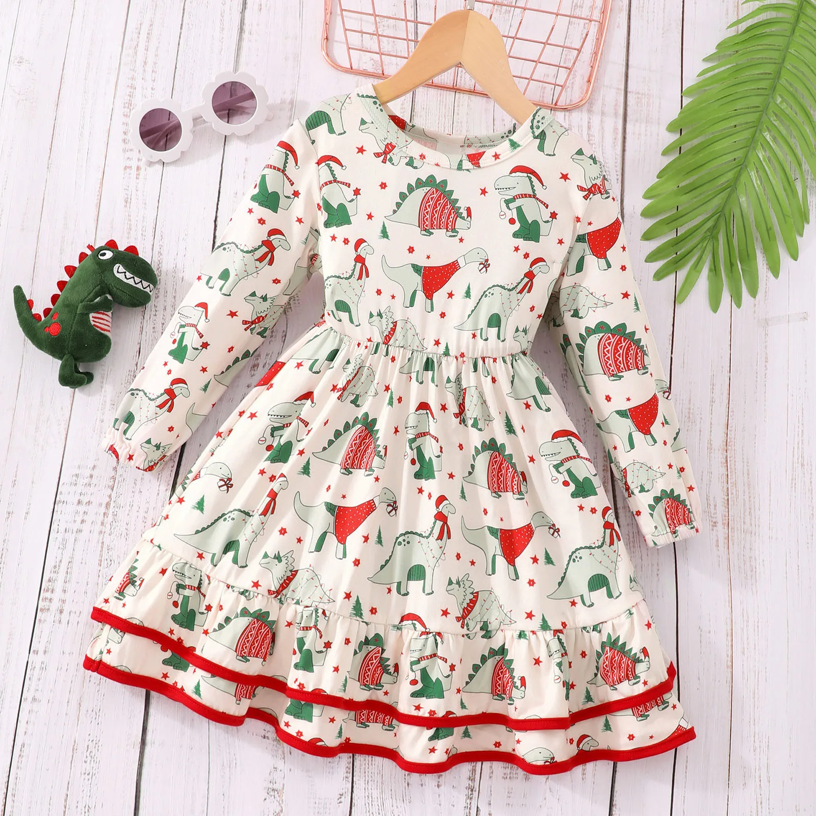 Dark Princess Dress Toddler Girls Long Sleeve Christmas Prints Fall Dress Dance Party Dresses Kids Clothes Toddler Girls Romper