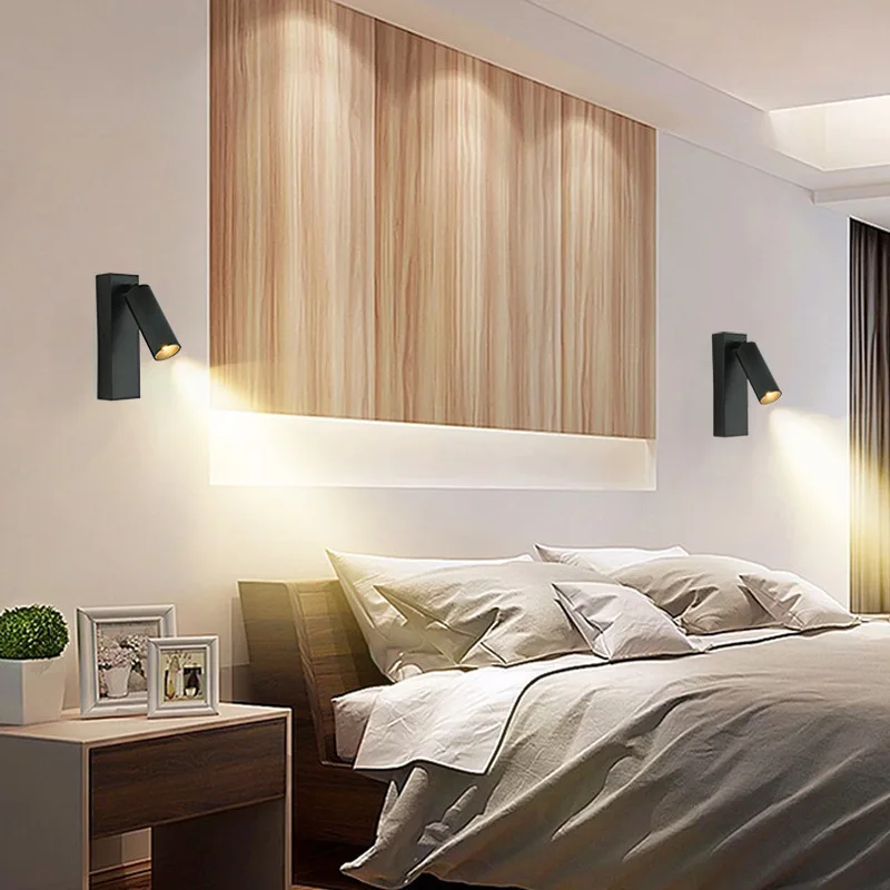 Imagem -06 - Modern Folding Led Wall Light 3w Spotlights 330 Graus de Rotação Lâmpada de Parede Hotel Quarto Corredor Bedside Study Reading Wall Sconce