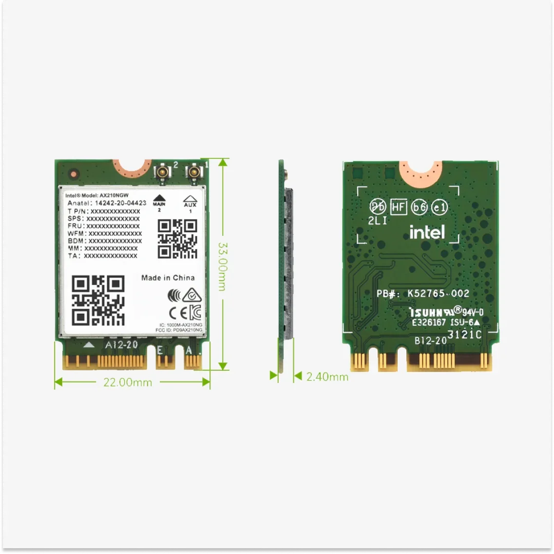 

Беспроводной модуль Radxa AX210, Wi-Fi 6E и BT 5,3, поддержка двойной антенны, интерфейс ключей M.2 E (подходит для 5B/5A/5ITX/3A/3B)