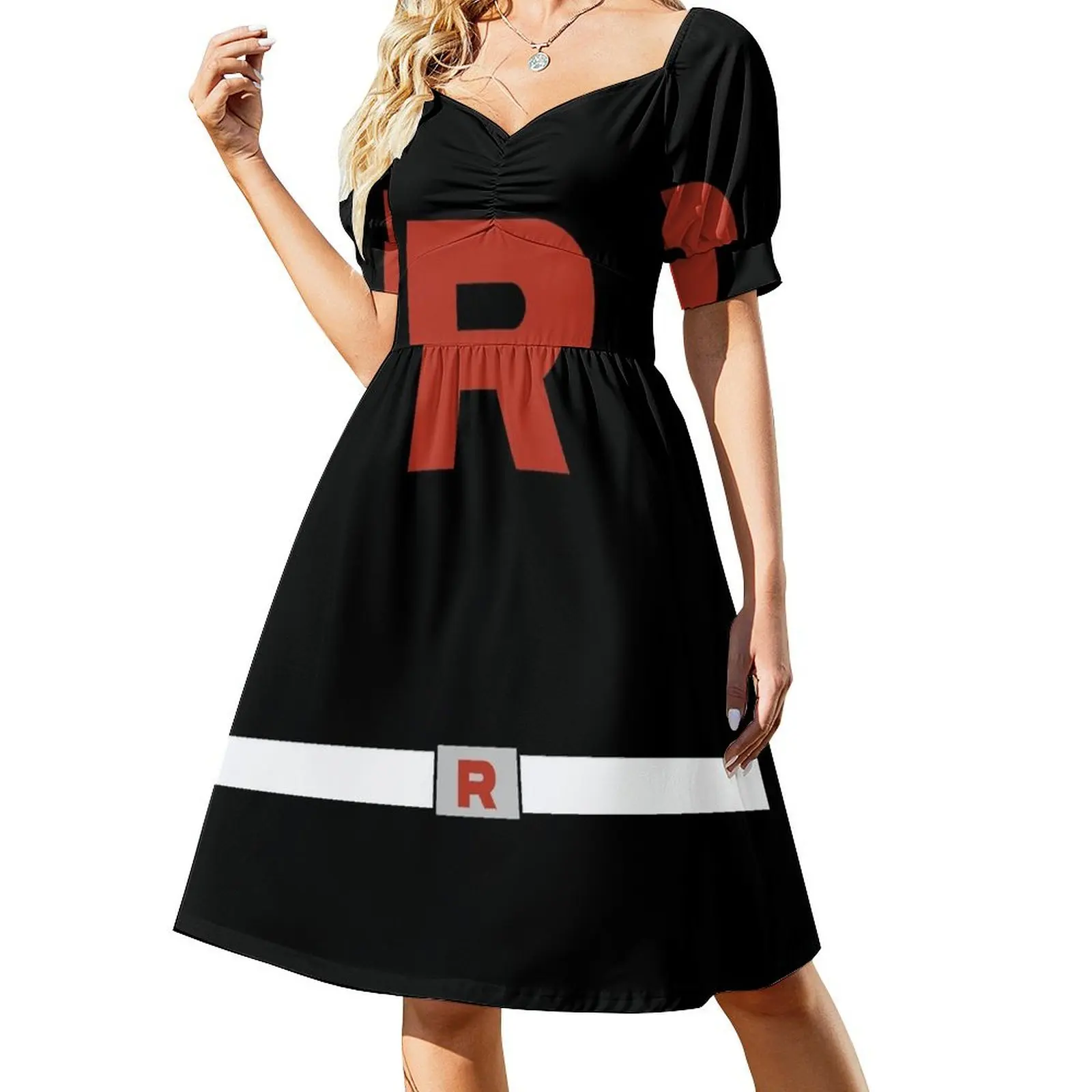 

Team Rocket Grunt with Rocket Belt Short Sleeved Dress summer dress dress summer