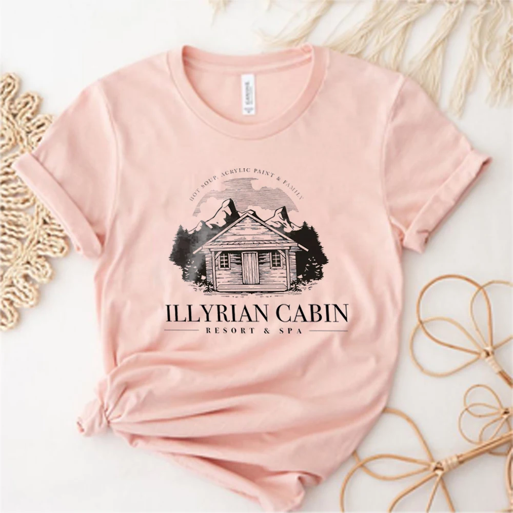 ACOTAR Illyrian Cabin Resort T-shirt Night Court Velaris Shirts Rhysand Feyre Tee SJM Merch Bookish Gift Unisex Short Sleeve Top