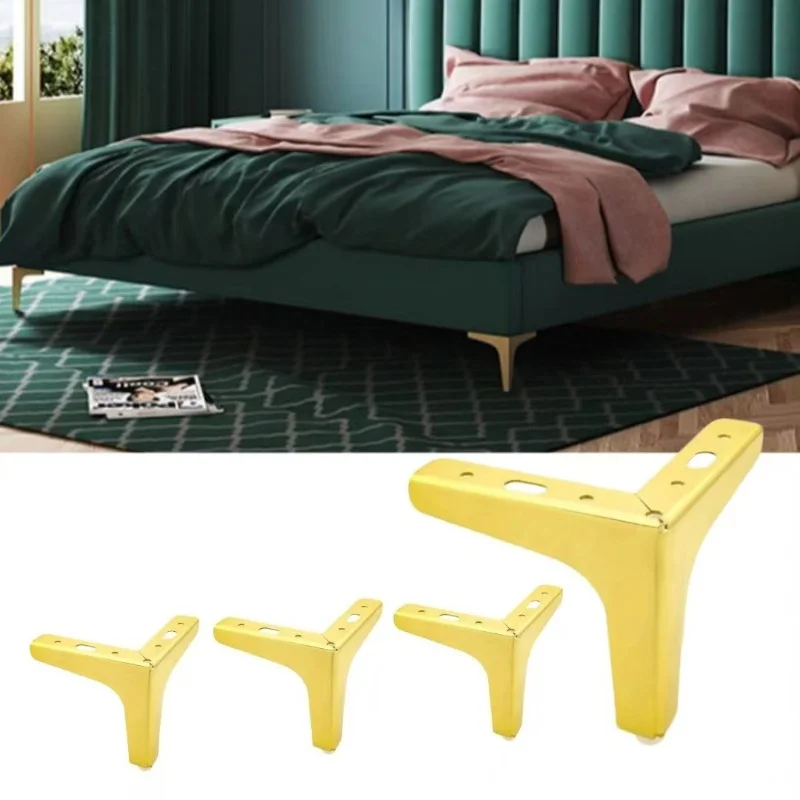 أرجل أثاث معدني حديث 10 سم مكونة من 4 قطع - أرجل مثلثة للخزائن والأرائك والطاولات، قطع غيار مصقولة ذاتية الصنع #5