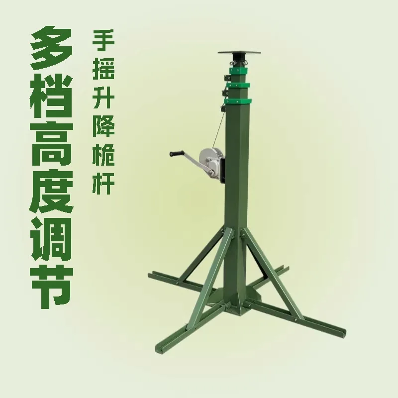 Self-standing hand lift rod lighting telescopic pole 6/7/9 meters, hydraulic mast LED light monitoring fixed pole