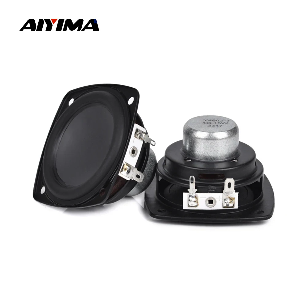 AIYIMA 2Pcs 2.75 Inch Portable Speaker 4 Ohm 15W Bluetooth Speakers Full Range Audio Speaker Neodymium Magnetic Home Theater