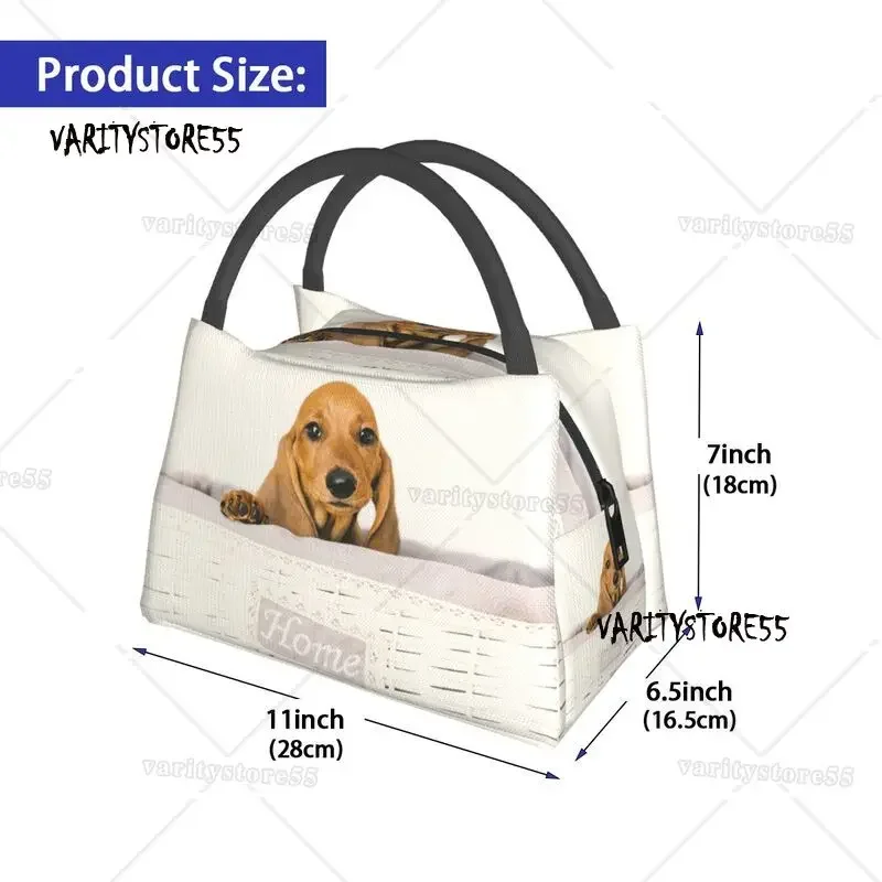 Cute Dachshund Dog Insulated Lunch Bags for Women Sausage Wiener Badger Dogs Portable Thermal Cooler Bento Box Work Travel