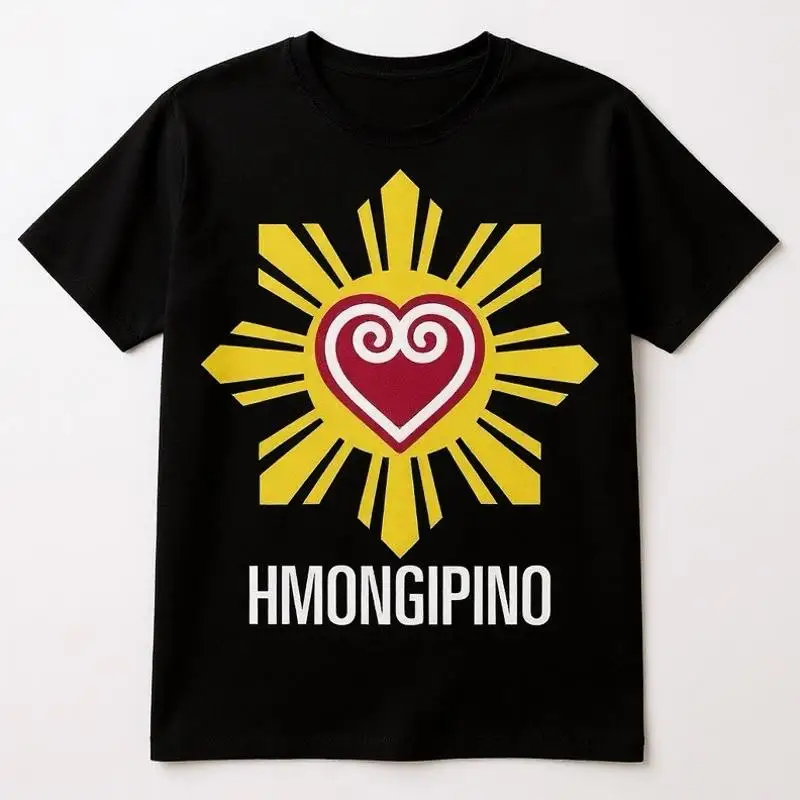 The Hmongipino Podcast Logo T-shirt Tee 100% Cotton Black Hmong Filipino NEW