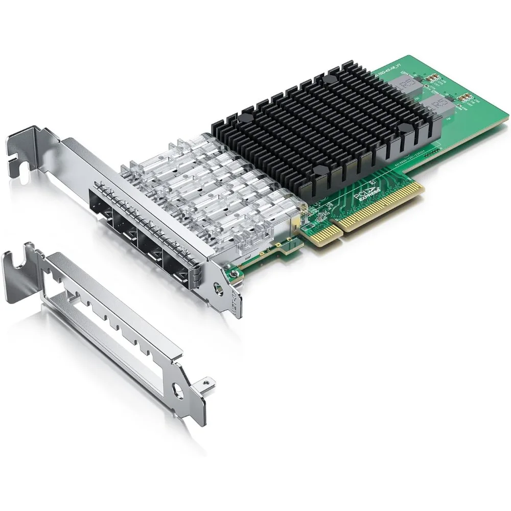 بطاقة شبكة SFP+ PCI-E سعة 10 جيجابايت NIC، محول شبكة إيثرنت متقارب يدعم خادم Windows/Linux/VMware Esxi
