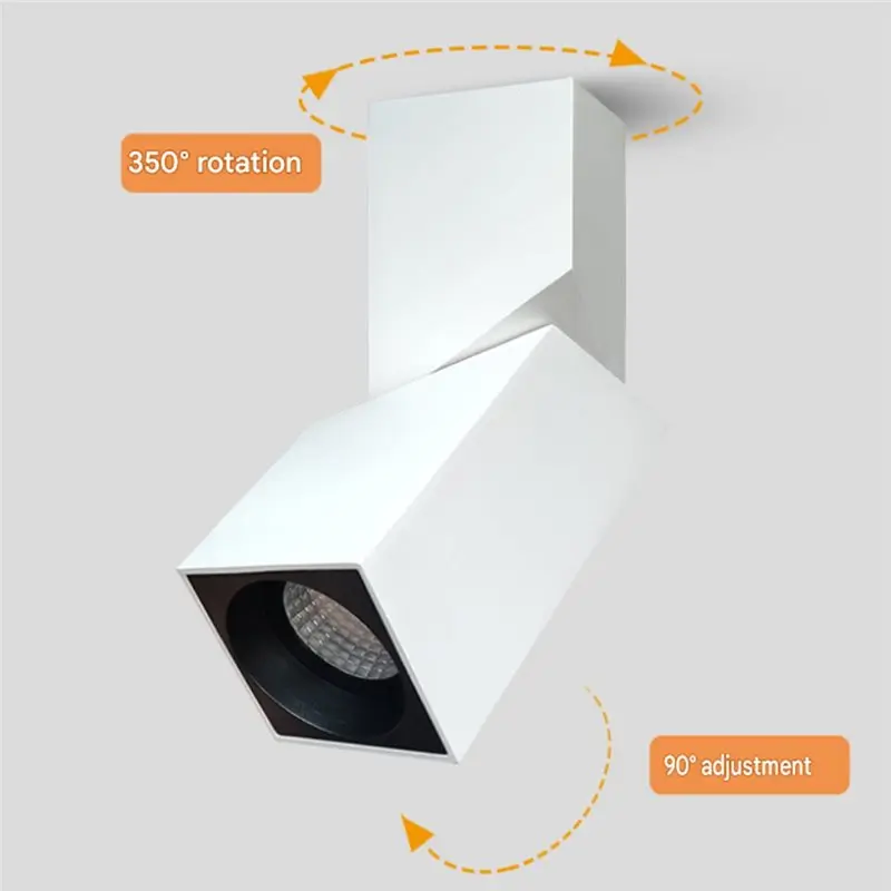 ABUI-COB Surface Mounted LED Ceiling Spotlight 360° Adjustable Wall Light Downlight-Swivel Lamp For Indoor Installation