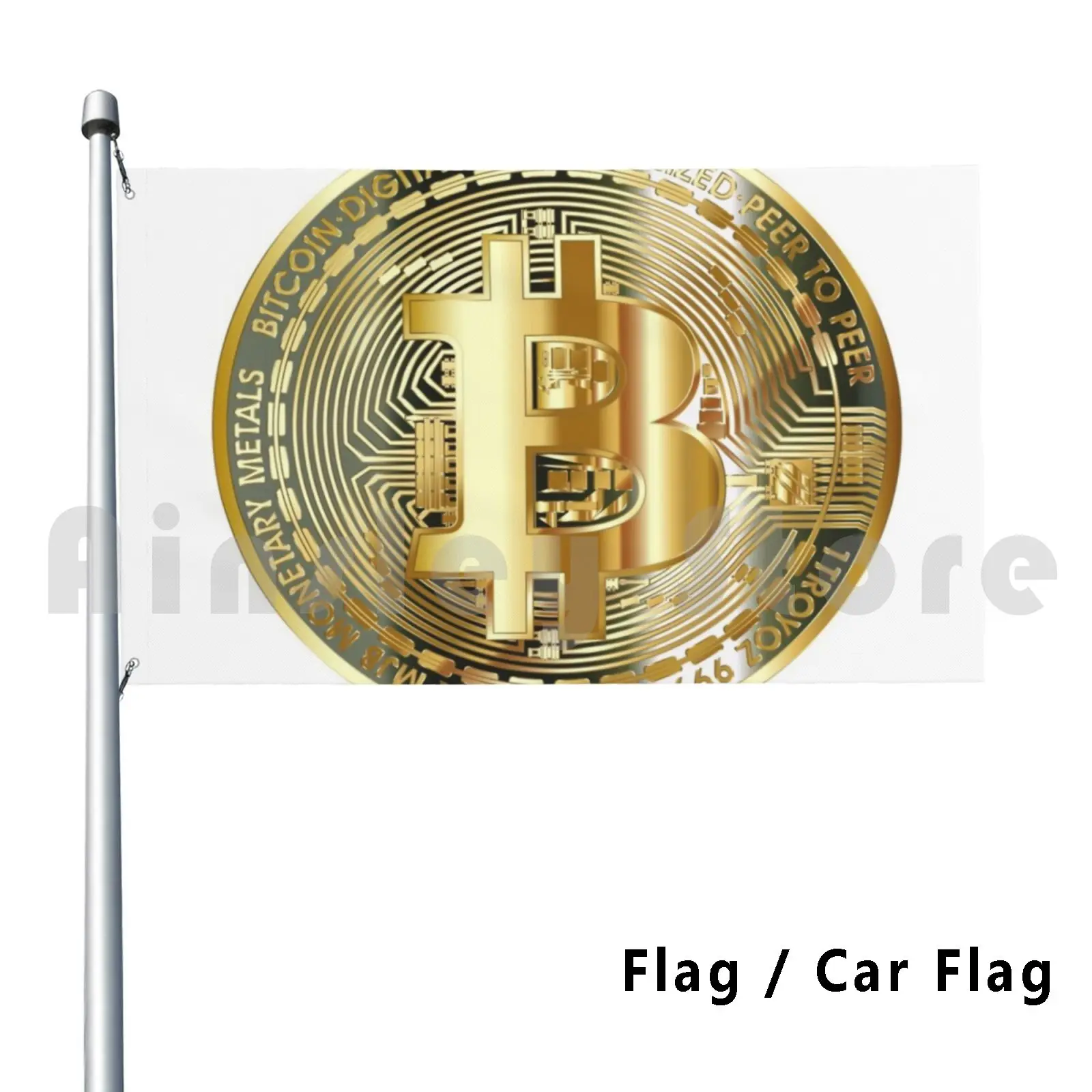 Bitcoin Flag Car Fl…