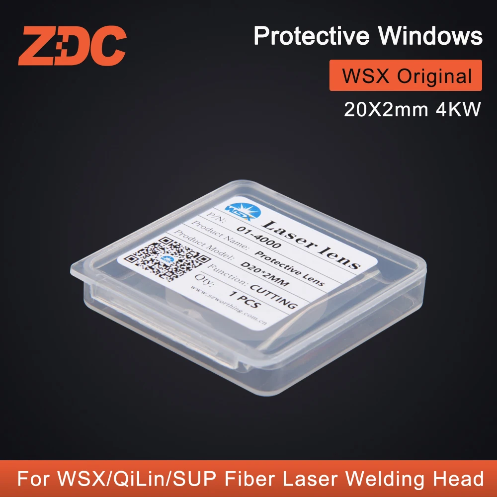 ZDC WSX lente protettiva per saldatura a mano Laser originale vetro protettivo 18*2/20*2/20*3/30*5mm per saldatrice WSX QiLin SUP