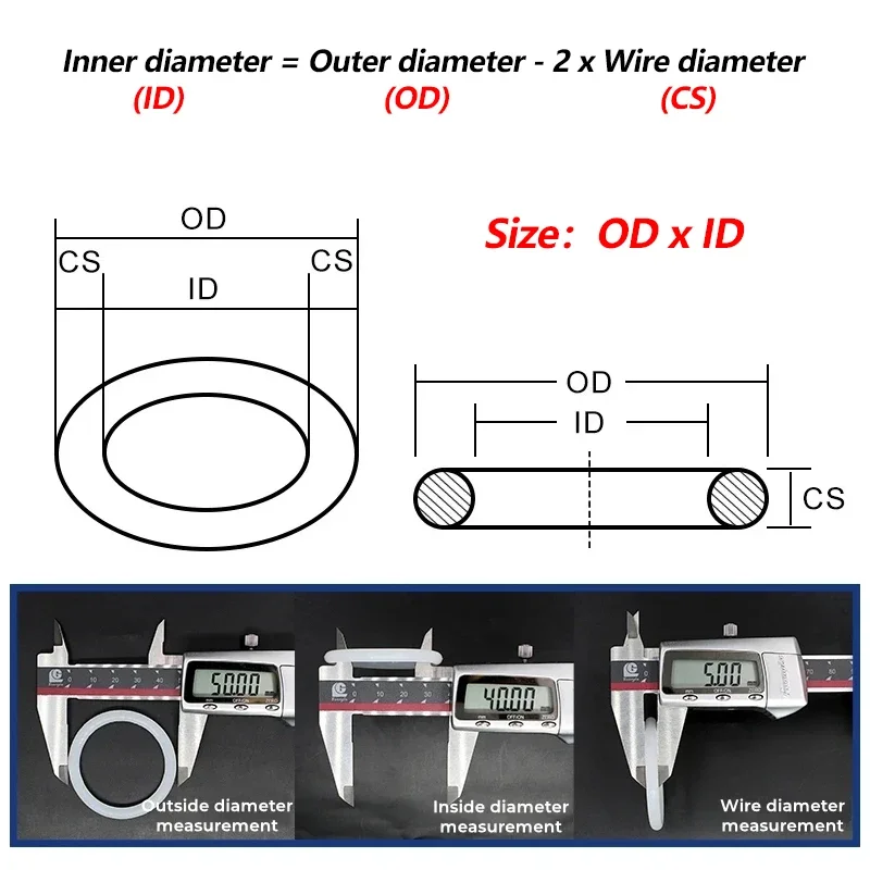 50pcs Food Grade White VMQ O Ring Gasket Thickness CS 1/2/3/4mm OD 5 - 100mm Waterproof Washer Round O Shape Silicone Seal ring