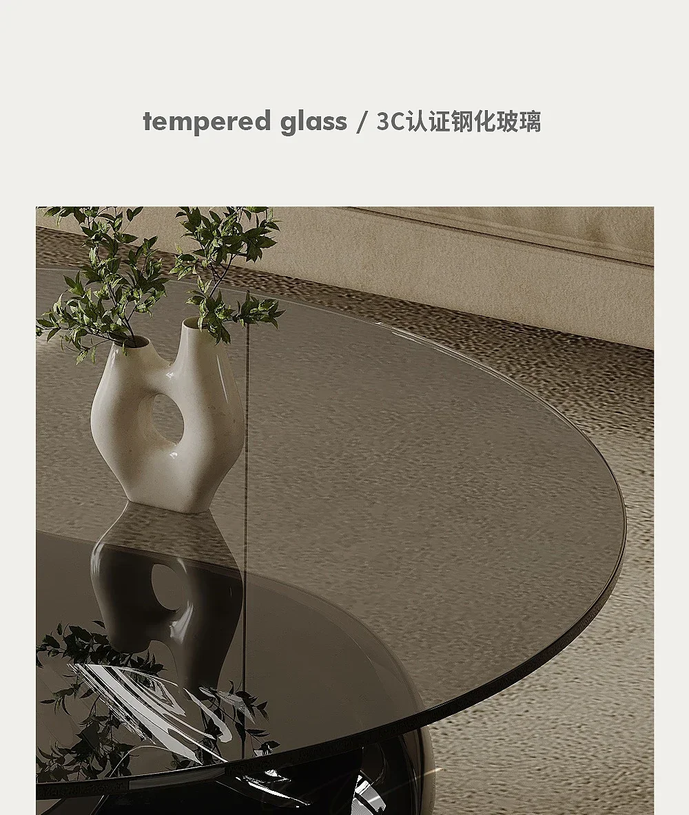 Yj5 mesa de centro minimalista italiana, pintura de alta luz, redonda, pequeno, apartamento, casa, sala de estar, designer, luz de vidro temperado, luxo