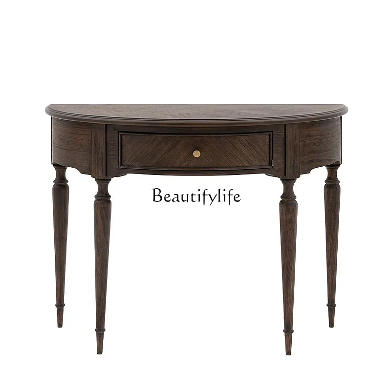 

Retro living room decorative display cabinet, curved front door, medium antique living room partition cabinet