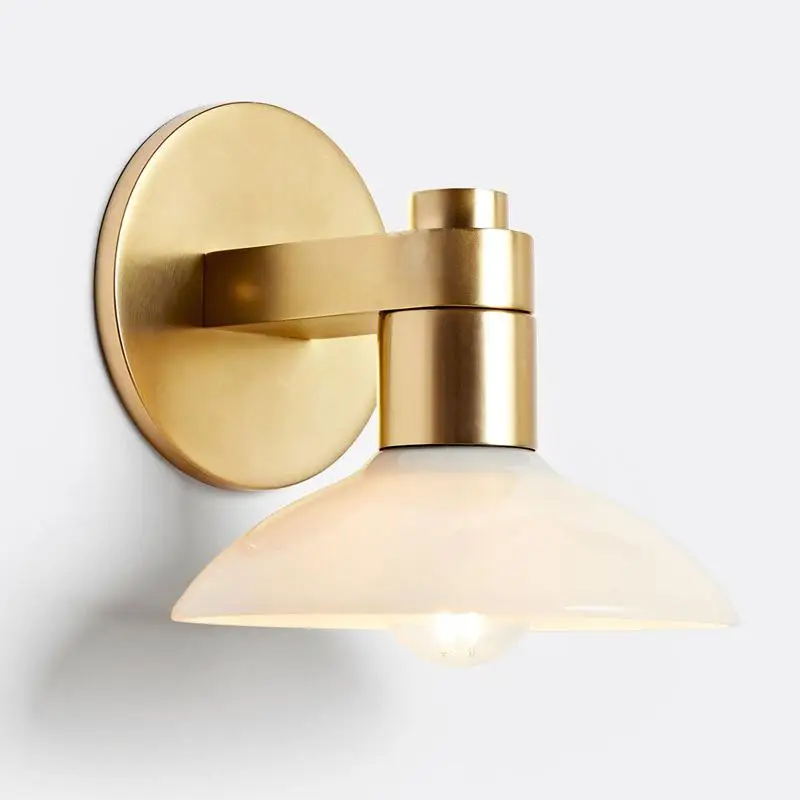 

Simple Nordic milk white glass wall lamp living room bedroom bedside lamp corridor decoration lamps