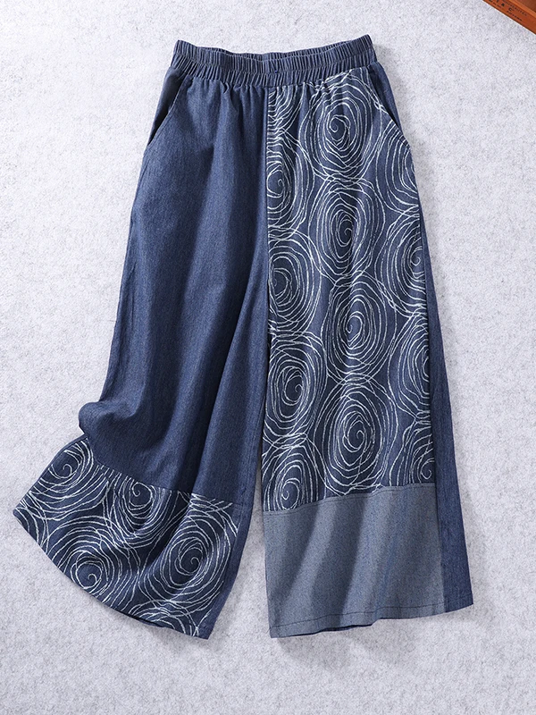 Calças Jeans Fenas de Verão, Largas e Finas, de Cintura Alta, Crimento Curto, em Denim , Ajuste Solto, Estilo Mo...