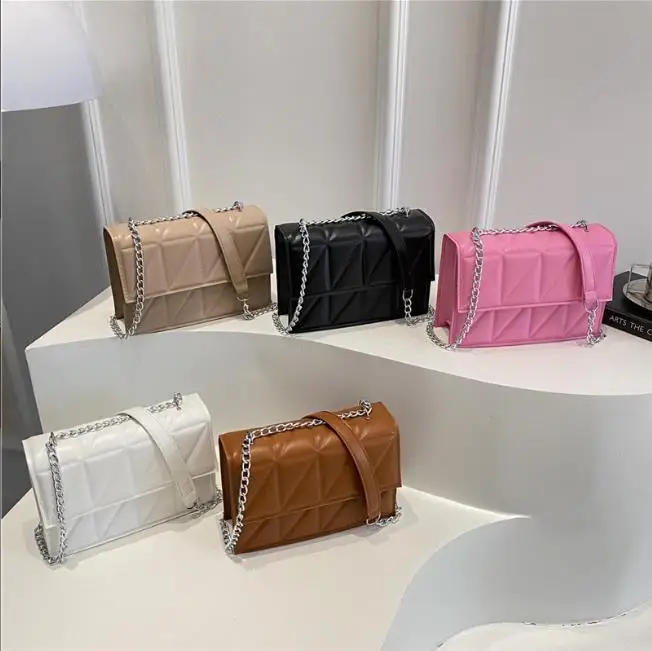 

Designer Fashion Women Shoulder Bag Ladies PU Leather Handle Handbags Chain Strap Crossbody Bags for Women Wholesale