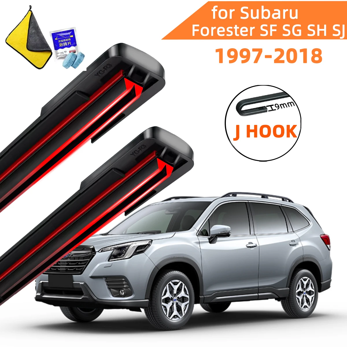 

Double Rubber Car Wipers for Subaru Forester SF SG SH SJ Front Blade Brushes Cutter Automobiles Accessorie Windscreen Wiper