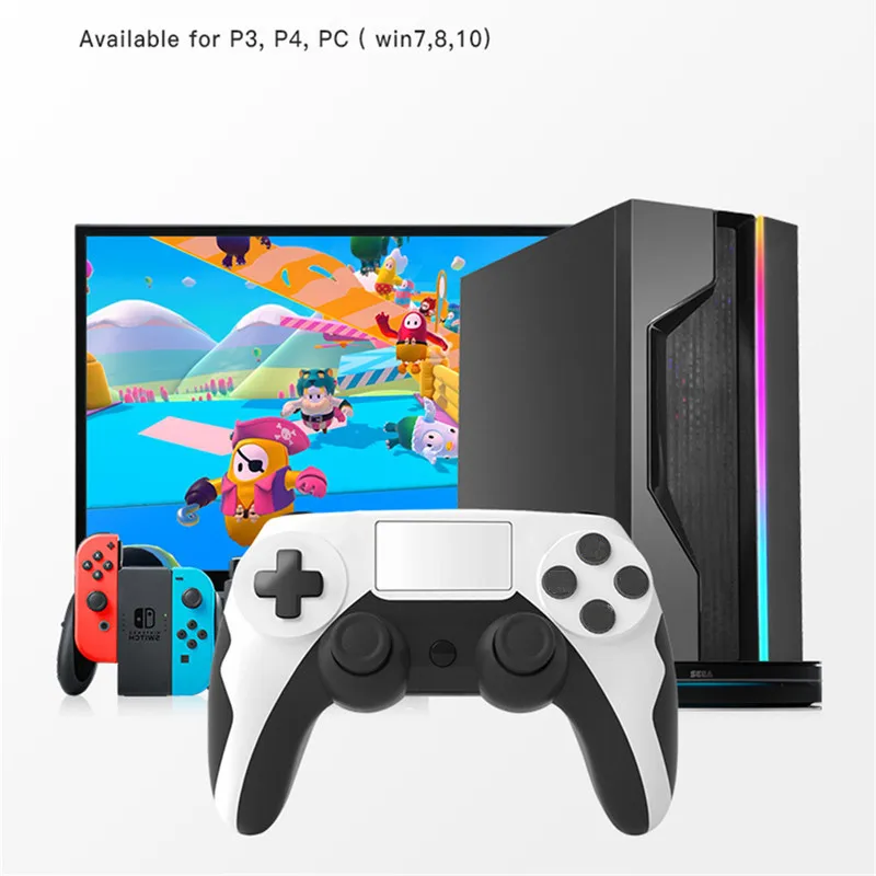 Bộ Điều Khiển Không Dây Chơi Game Bluetooth Cần Điều Khiển Với 6 Trục Cho PS4 Bộ Điều Khiển PS3 Tay Cầm Chơi Game PC Win 7 Rung Động Kép Không trễ