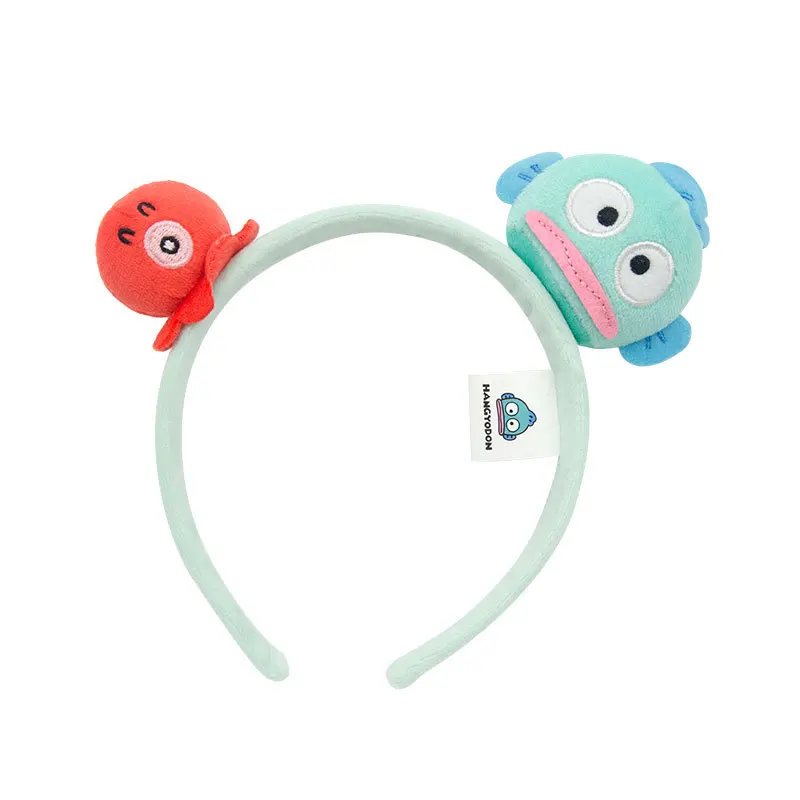 Cute Sanrio Plush Head Rope Cinnamoroll My Melody Headbands Kuromi Scrunchie Hangyodon Hair Accessories Girls Birthday Gifts