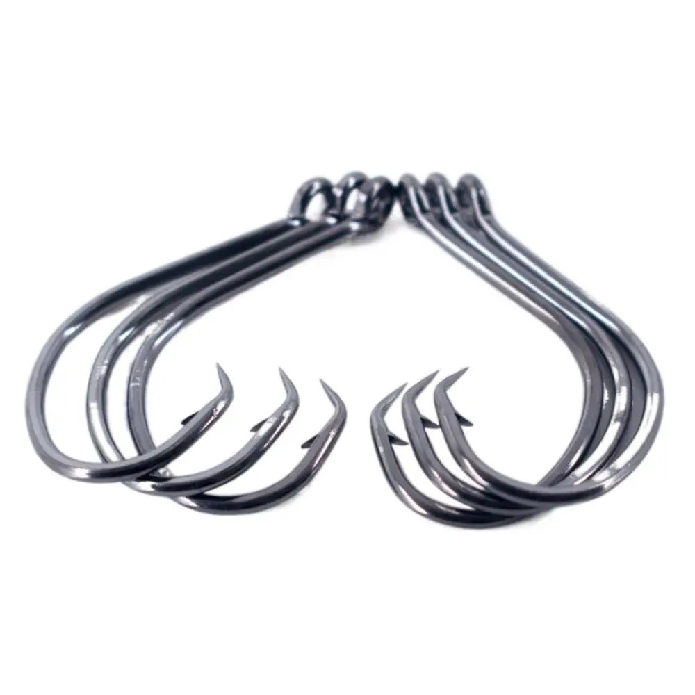 20pcs/lot 5/0#-6# Crooked Head Barbed Hook High Carbon Steel with Barb Strong Japan Fishing Hooks Thick Anti-rust Sea Fishing