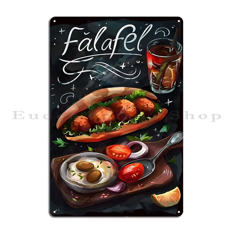 Falafel Delight Mediterranean Vegan Magic And Organic Middle Eastern Tradition Generative Ai Metal Sign Mural Tin Sign Poster