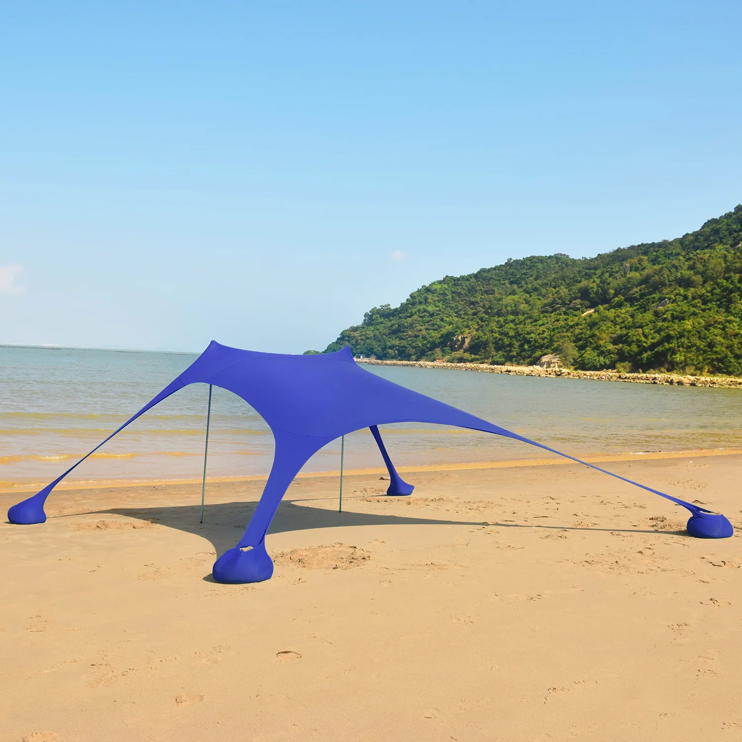 

Easy Open Outdoor Large Beach Canopy 5-8 Person Sun Shelter Tent for Fishing Backyard Camping